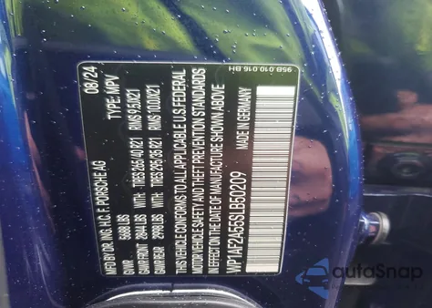 2025 Porsche Macan Gts z USA, uszkodzony, nr VIN WP1AF2A55SLB50209